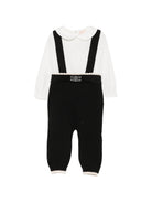 Completo per neonata Elisabetta Franchi La Mia Bambina Kids multicolore con salopette con logo ricamato ENCD126CFL001 N101 ElISABETTA FRANCHI KIDS 