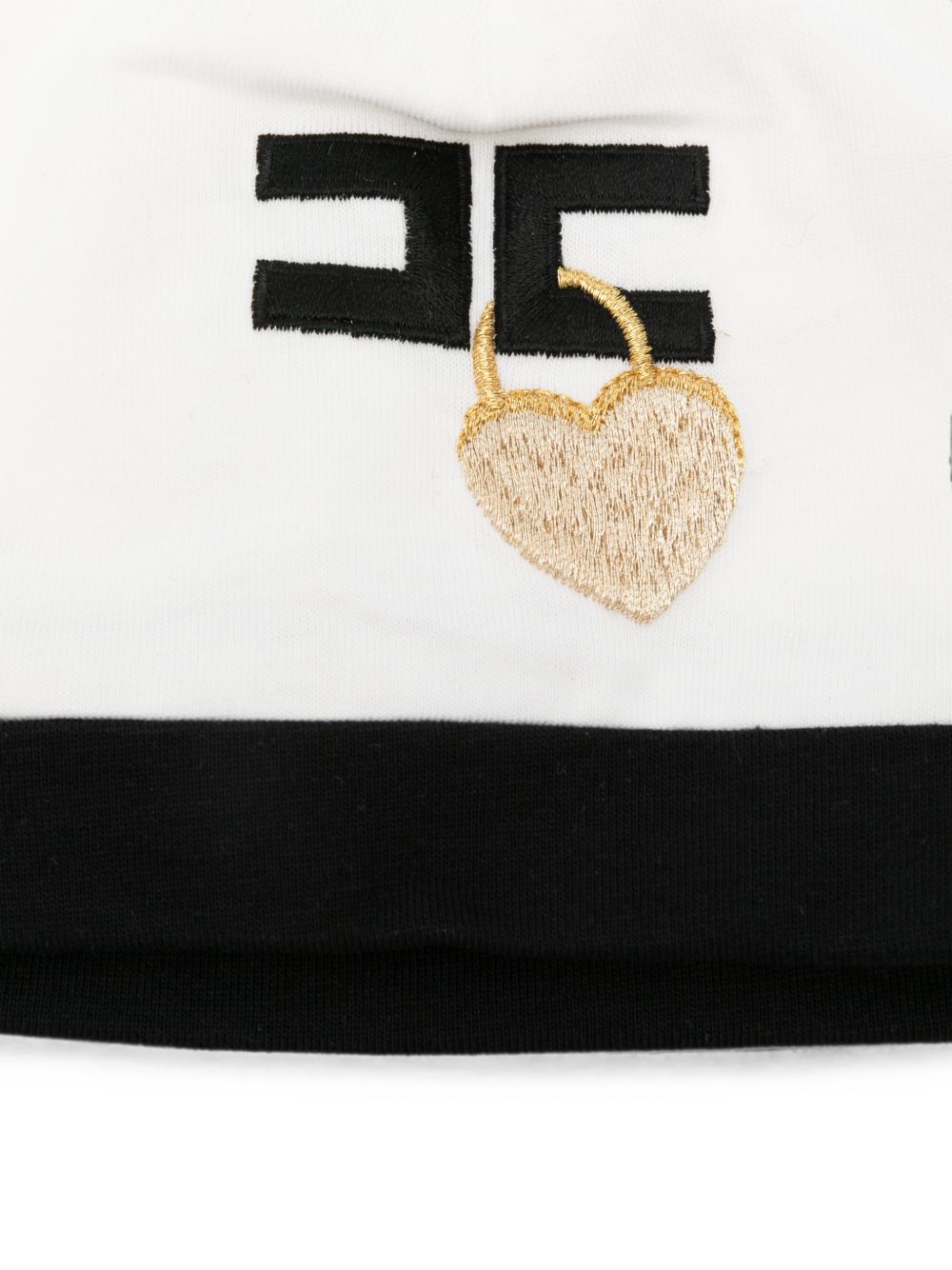 Berretto per neonata Elisabetta Franchi La Mia Bambina bianco con toppa a forma di cuore ENCP0880JF054 0076 ElISABETTA FRANCHI KIDS 