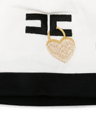 Berretto per neonata Elisabetta Franchi La Mia Bambina bianco con toppa a forma di cuore ENCP0880JF054 0076 ElISABETTA FRANCHI KIDS 