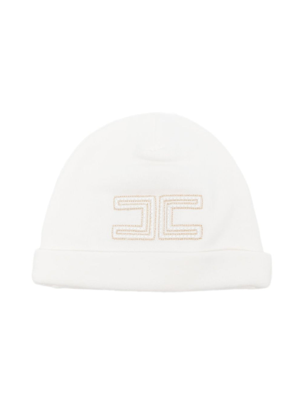 Berretto per neonata Elisabetta Franchi La Mia Bambina bianco con logo ricamato ENCP0890FF002 0115 ElISABETTA FRANCHI KIDS 
