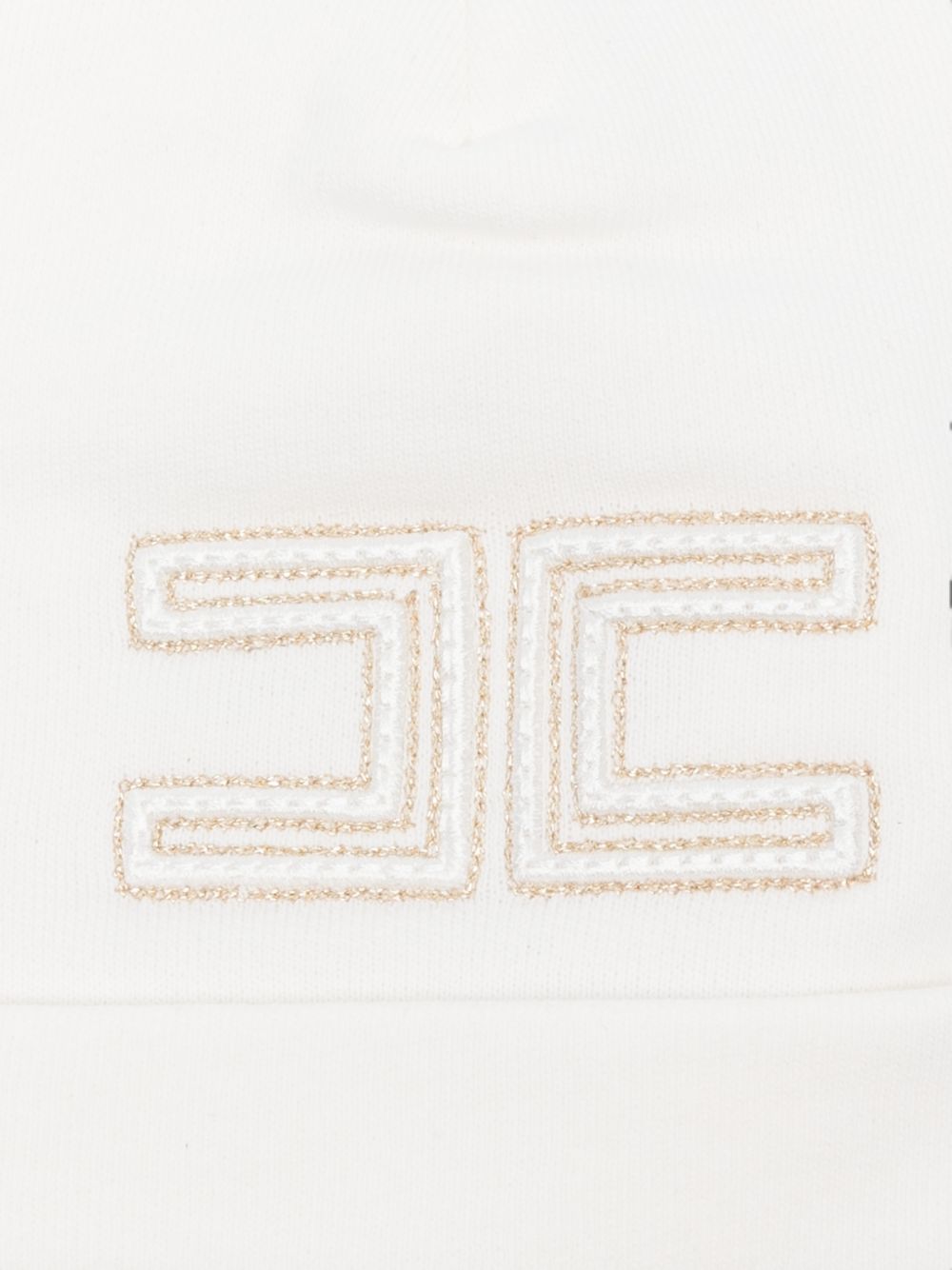 Berretto per neonata Elisabetta Franchi La Mia Bambina bianco con logo ricamato ENCP0890FF002 0115 ElISABETTA FRANCHI KIDS 