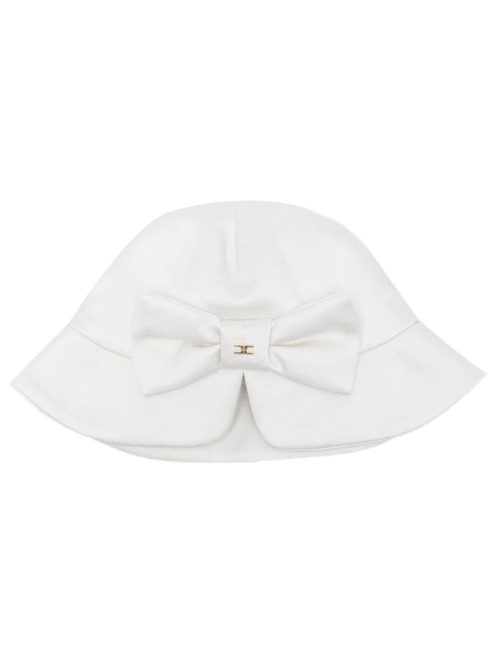 Cappello per neonata Elisabetta Franchi La Mia Bambina bianco con fiocco ENCP0900RA016 0004 ElISABETTA FRANCHI KIDS 