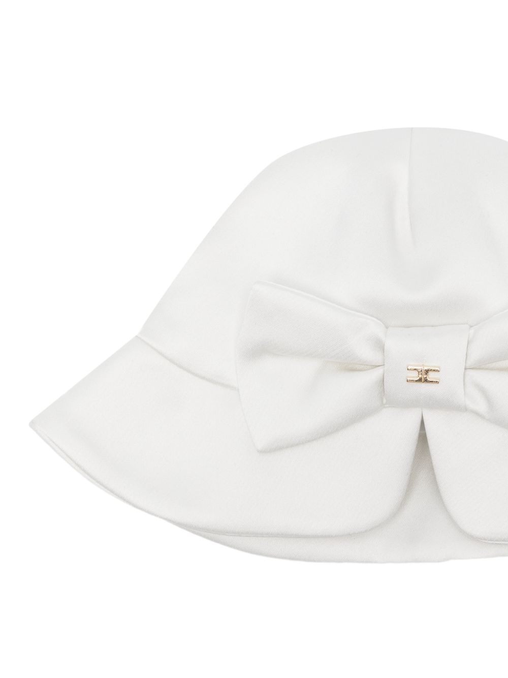 Cappello per neonata Elisabetta Franchi La Mia Bambina bianco con fiocco ENCP0900RA016 0004 ElISABETTA FRANCHI KIDS 