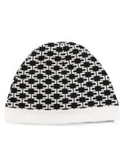 Cappellino per neonata Elisabetta Franchi La Mia Bambina bianco e nero con monogramma all-over ENCP0940JF054G D772 ElISABETTA FRANCHI KIDS 
