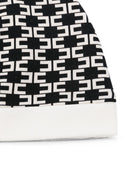 Cappellino per neonata Elisabetta Franchi La Mia Bambina bianco e nero con monogramma all-over ENCP0940JF054G D772 ElISABETTA FRANCHI KIDS 