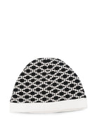 Cappellino per neonata Elisabetta Franchi La Mia Bambina bianco e nero con monogramma all-over ENCP0940JF054G D772 ElISABETTA FRANCHI KIDS 