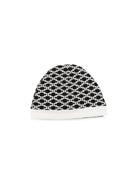 Cappellino per neonata Elisabetta Franchi La Mia Bambina bianco e nero con monogramma all-over ENCP0940JF054G D772 ElISABETTA FRANCHI KIDS 
