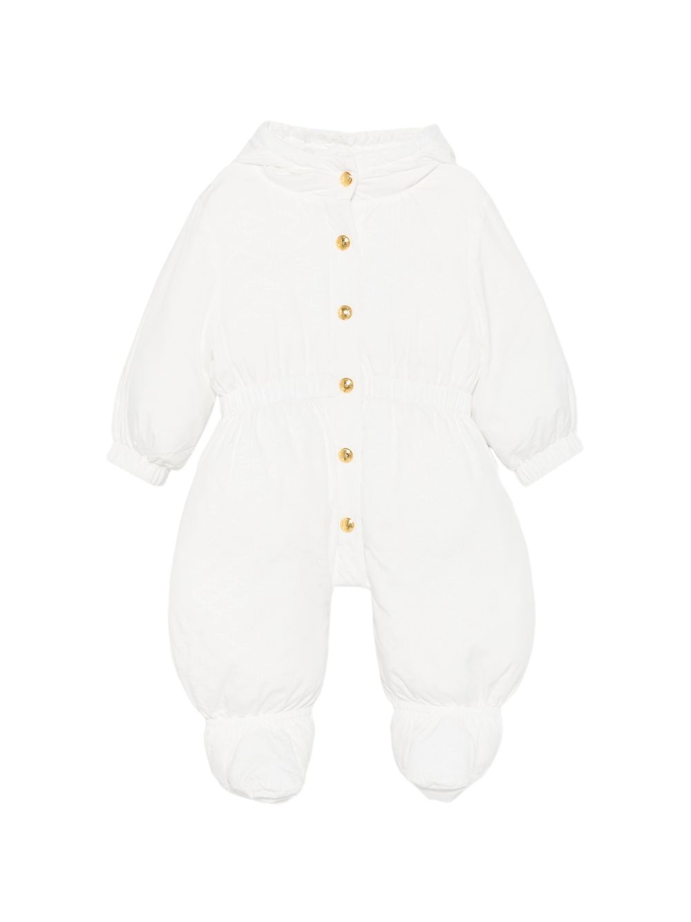 Tutina per neonata Elisabetta Franchi La Mia Bambina bianca con chiusura frontale con abbottonatura ENTT006CNY041 0004 ElISABETTA FRANCHI KIDS 
