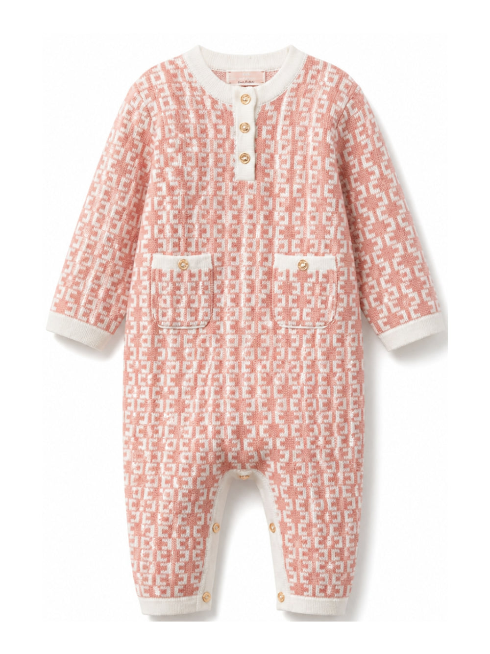 Tutina per neonata Elisabetta Franchi La Mia Bambina rosa con monogramma ENTU159CFL139 D777 ElISABETTA FRANCHI KIDS 
