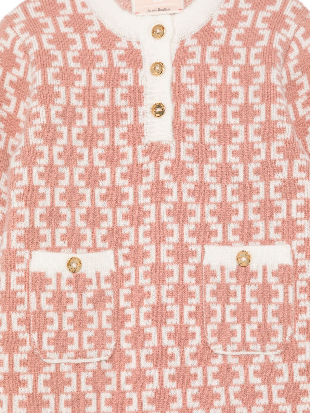 Tutina per neonata Elisabetta Franchi La Mia Bambina rosa con monogramma ENTU159CFL139 D777 ElISABETTA FRANCHI KIDS 