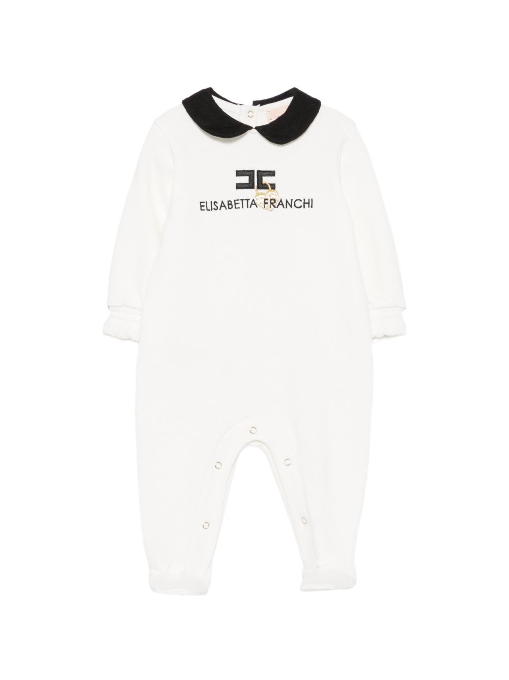 Tutina per neonata Elisabetta Franchi La Mia Bambina bianca con colletto Peter Pan ENTU1630FF002 0076 ElISABETTA FRANCHI KIDS 