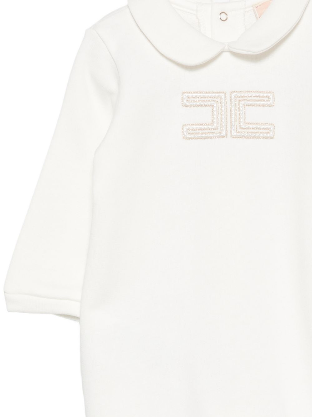 Tutina per neonata Elisabetta Franchi La Mia Bambina bianca con ricamo e colletto alla Peter Pan ENTU1650FF002 0115 ElISABETTA FRANCHI KIDS 