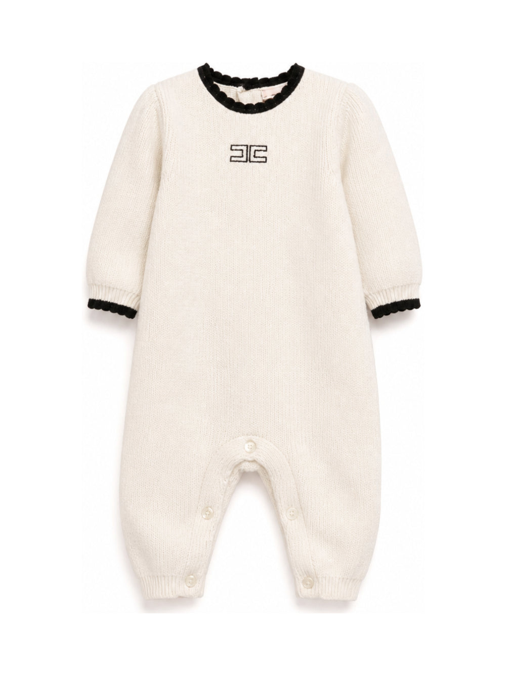 Tutina per neonata Elisabetta Franchi La Mia Bambina beige con bordi a contrasto ENTU169CFL001 0188 ElISABETTA FRANCHI KIDS 