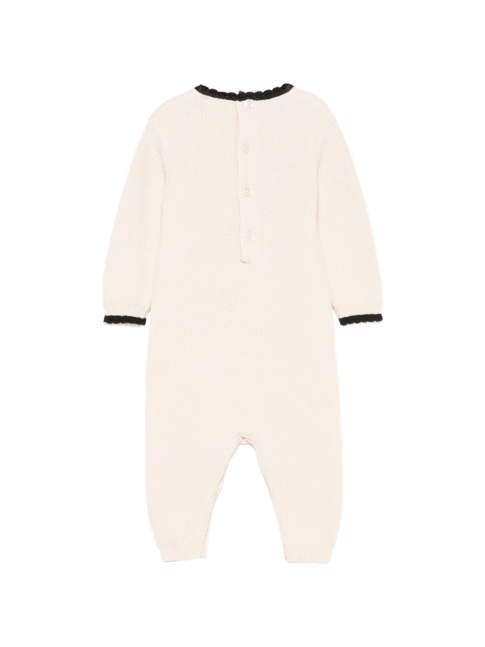 Tutina per neonata Elisabetta Franchi La Mia Bambina beige con bordi a contrasto ENTU169CFL001 0188 ElISABETTA FRANCHI KIDS 