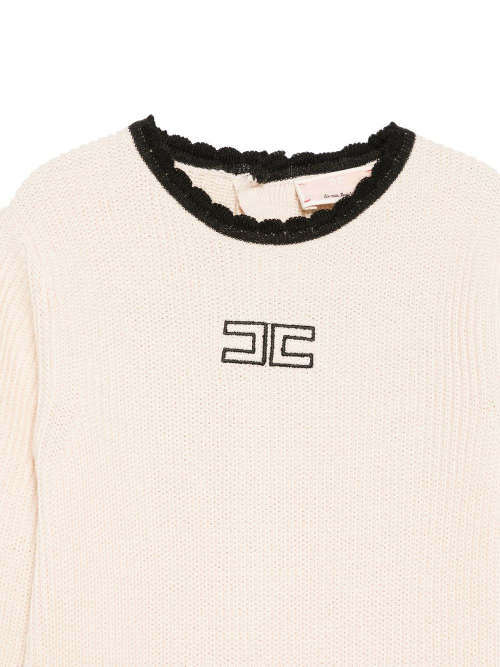 Tutina per neonata Elisabetta Franchi La Mia Bambina beige con bordi a contrasto ENTU169CFL001 0188 ElISABETTA FRANCHI KIDS 