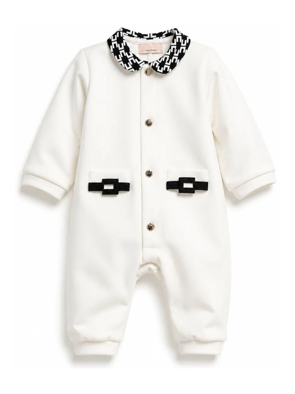 Tutina per neonata Elisabetta Franchi La Mia Bambina bianca con colletto Peter Pan ENTU1700FF002 0088 ElISABETTA FRANCHI KIDS 