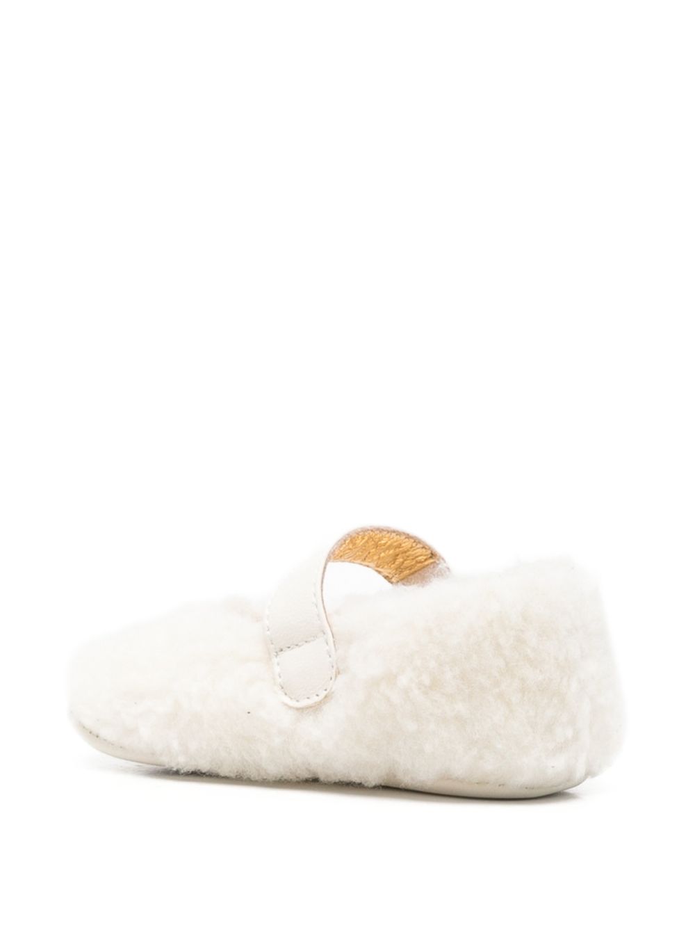 Ballerine per neonata Elisabetta Franchi La Mia Bambina bianche in pelliccia sintetica con placca logo F0A3E06111981 138 ElISABETTA FRANCHI KIDS 