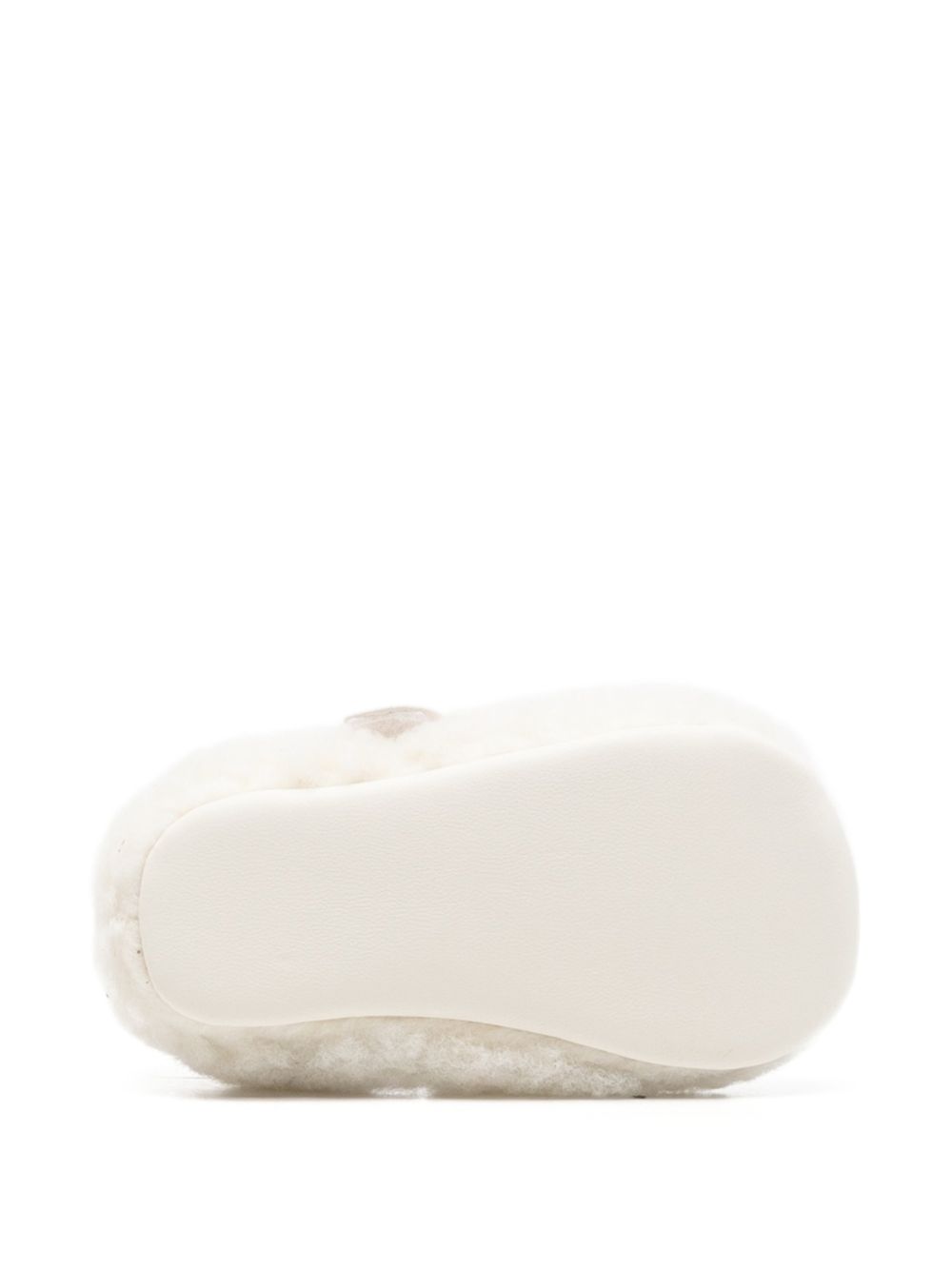 Ballerine per neonata Elisabetta Franchi La Mia Bambina bianche in pelliccia sintetica con placca logo F0A3E06111981 138 ElISABETTA FRANCHI KIDS 