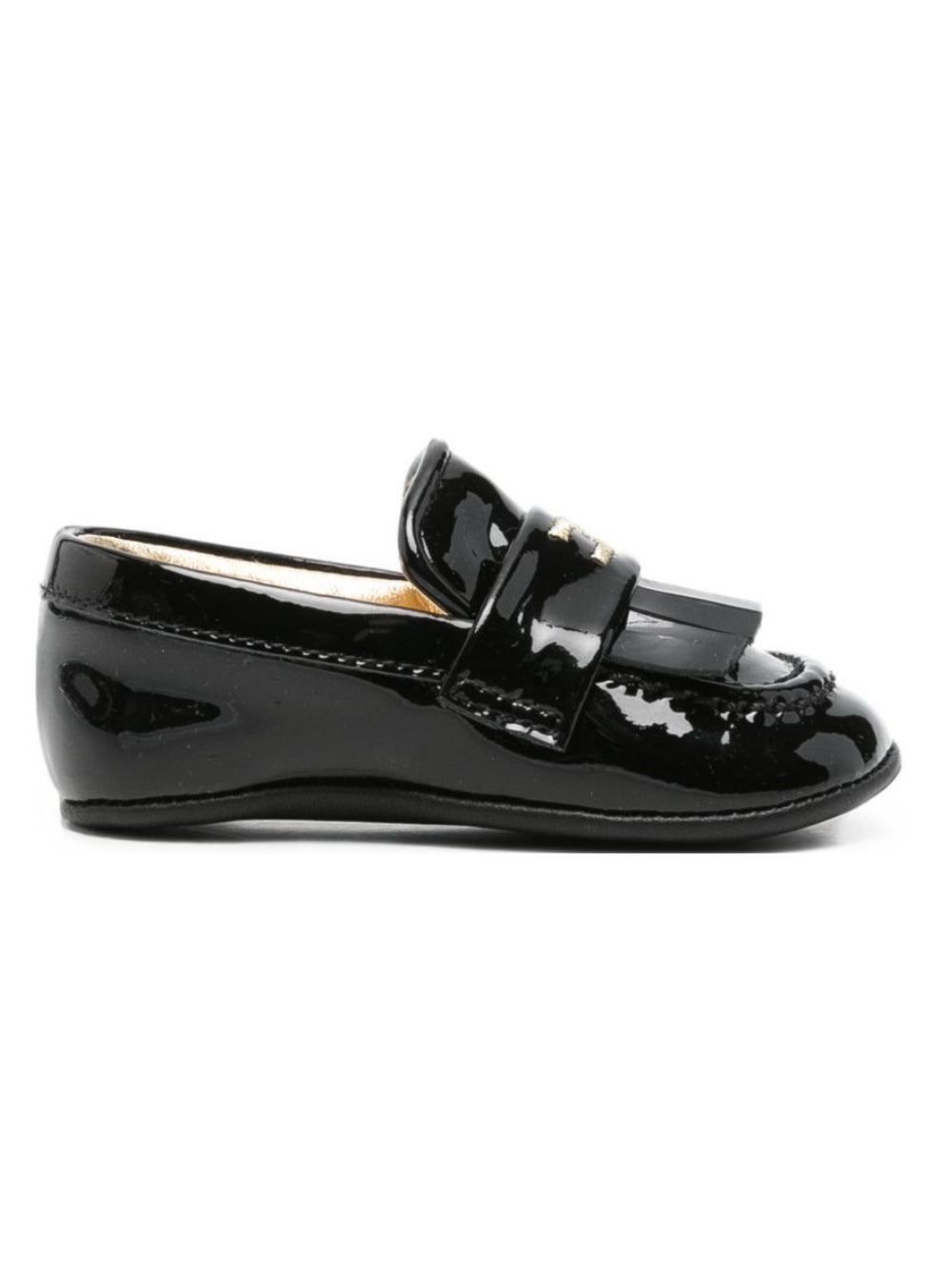 Ballerine per neonata Elisabetta Franchi La Mia Bambina nere con frange F0A4E06121855 999 ElISABETTA FRANCHI KIDS 