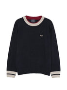 Maglione per bambino Fay Kids blu con logo ricamato sul davanti FZ9H00 W0012 621BG FAY KIDS 