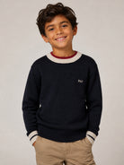 Maglione per bambino Fay Kids blu con logo ricamato sul davanti FZ9H00 W0012 621BG FAY KIDS 