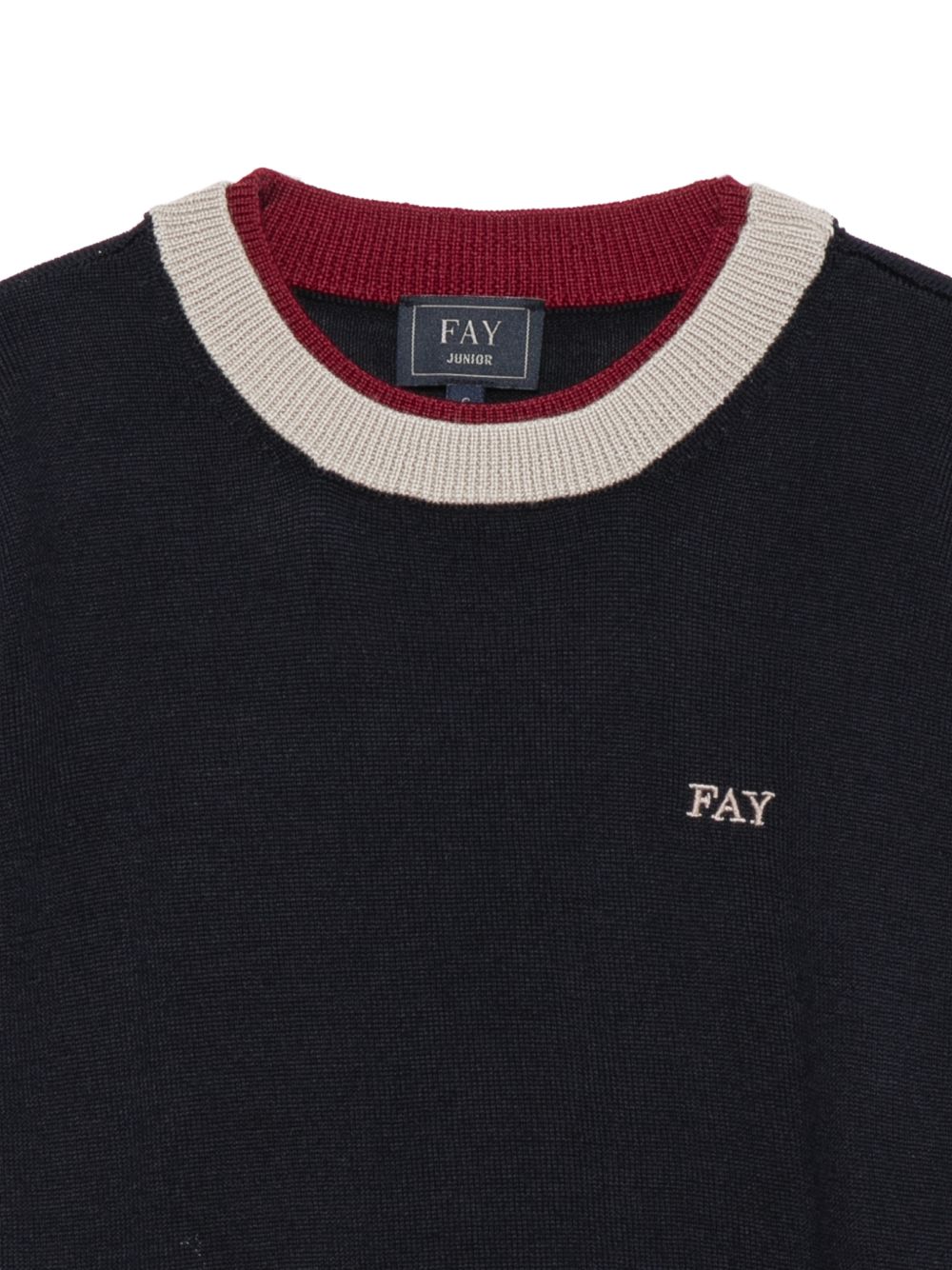 Maglione per bambino Fay Kids blu con logo ricamato sul davanti FZ9H00 W0012 621BG FAY KIDS 