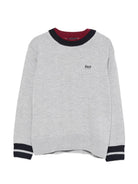 Maglione per bambino Fay Kids grigio con logo ricamato sul davanti FZ9H00 W0033 805BL FAY KIDS 