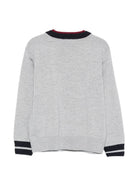 Maglione per bambino Fay Kids grigio con logo ricamato sul davanti FZ9H00 W0033 805BL FAY KIDS 