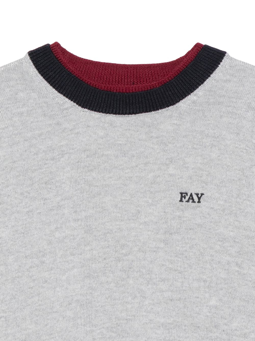 Maglione per bambino Fay Kids grigio con logo ricamato sul davanti FZ9H00 W0033 805BL FAY KIDS 