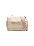 Borsa fasciatoio per neonati Fendi Kids beige con logo FF all-over 7VB020 ARDI F1734 FENDI KIDS 