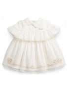 Abito per neonata Fendi Kids bianco con dettaglio a balze BFB634 AG20 F0TU9 FENDI KIDS 