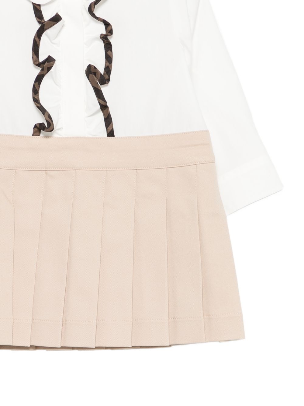 Abito per neonata Fendi Kids beige con colletto alla Peter Pan BFB639 AS5Y F1P2N FENDI KIDS 