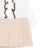Abito per neonata Fendi Kids beige con colletto alla Peter Pan BFB639 AS5Y F1P2N FENDI KIDS 