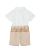 Set due pezzi camicia e shorts per neonato Fendi Kids bianco e beige con motivo logo BML164 AS5Y F1P2N FENDI KIDS 