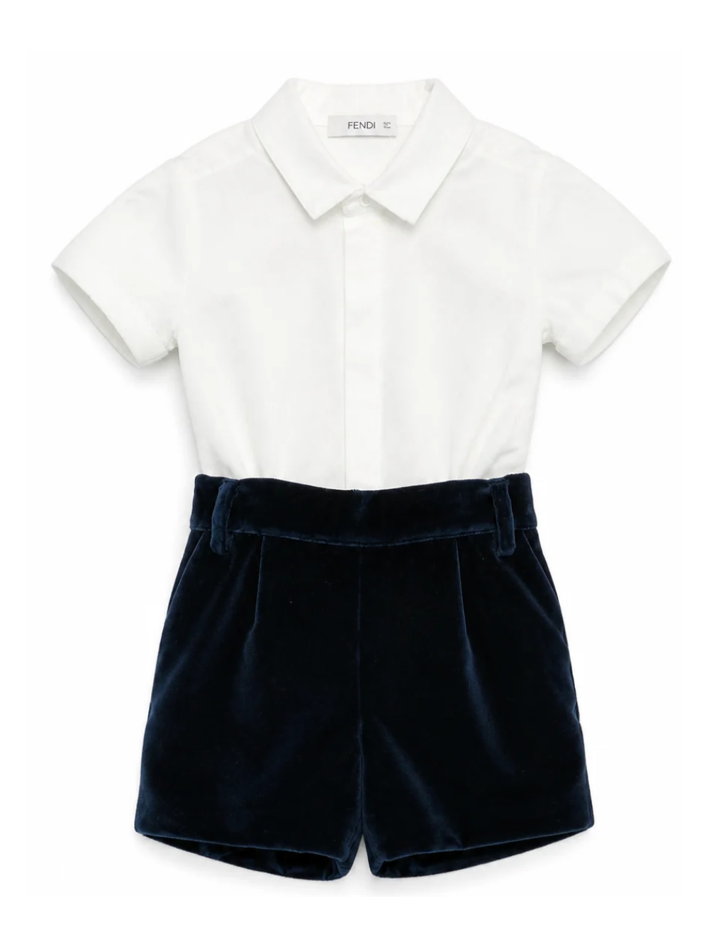 Completo per neonato Fendi Kids bianco con finitura in velluto BML170 AWLG F0QG3 FENDI KIDS 