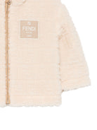 Giubbino per neonati Fendi Kids beige con finitura in shearling BUA126 AY8J F0WC4 FENDI KIDS 