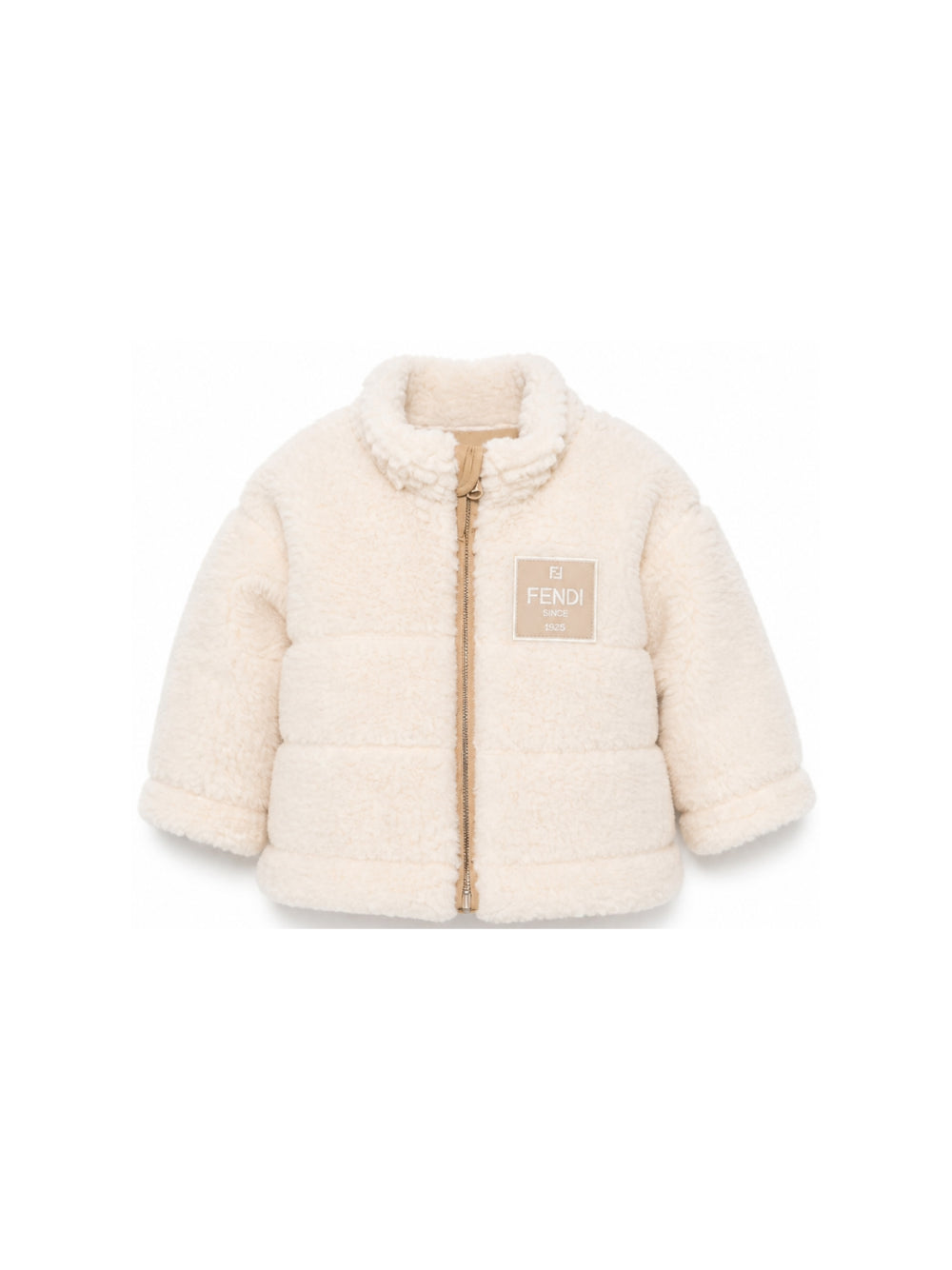 Giubbino per neonati Fendi Kids beige con finitura in shearling BUA126 AY8J F0WC4 FENDI KIDS 