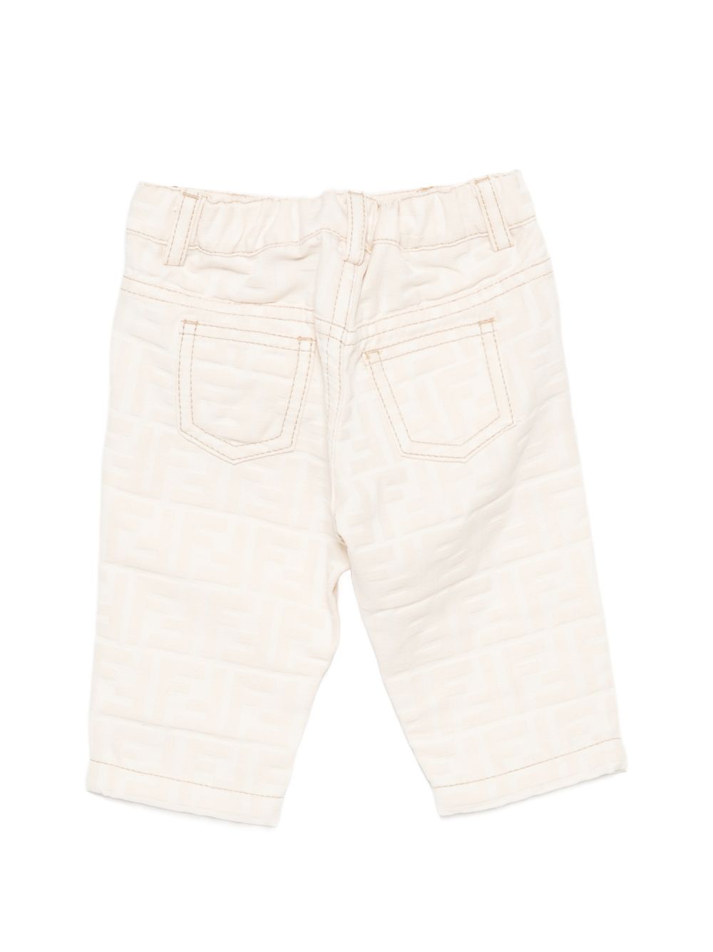 Pantaloni per neonato Fendi Kids crema con finitura con logo BUF274 AY8V F0XW5 FENDI KIDS 