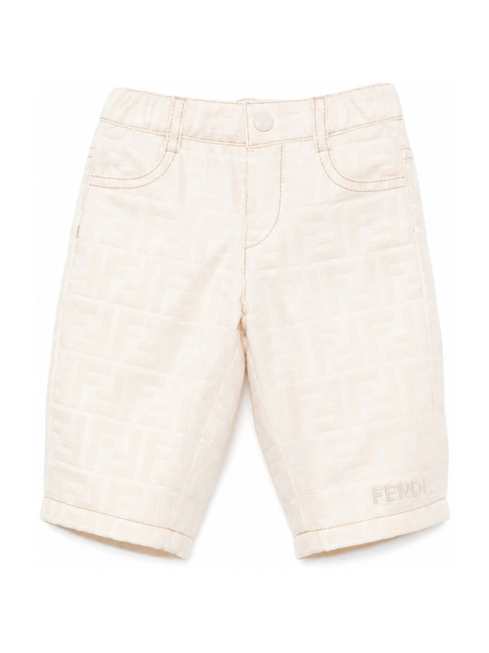 Pantaloni per neonato Fendi Kids crema con finitura con logo BUF274 AY8V F0XW5 FENDI KIDS 