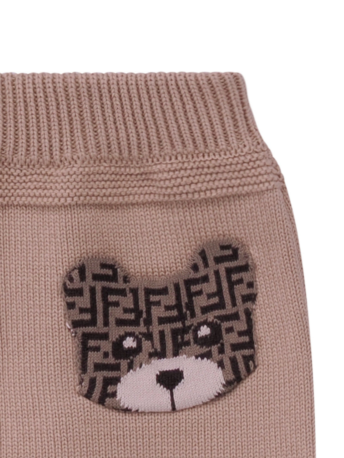 Shorts per neonati Fendi Kids beige con ricamo orsetto sul davanti BUG212 AVVZ F0QU5 FENDI KIDS 
