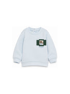 Felpa per neonato Fendi Kids azzurra con Teddy ricamato sul davanti BUH106 5V0 F0EX7 FENDI KIDS 