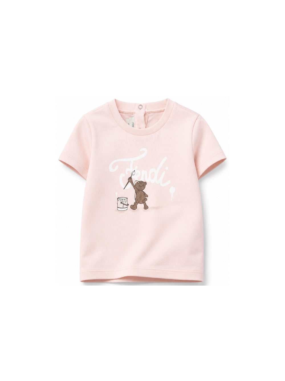 T-shirt per neonata Fendi Kids rosa con logo sul davanti BUI120 AY8D F1UL9 FENDI KIDS 