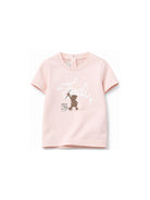 T-shirt per neonata Fendi Kids rosa con logo sul davanti BUI120 AY8D F1UL9 FENDI KIDS 