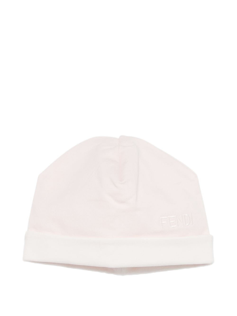 Set tutina cappellino e bavaglino per neonata Fendi Kids rosa con logo ricamato sul davanti BUK165 8RA F0C11 FENDI KIDS 