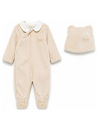 Set tutina e cappellino per neonati Fendi Kids beige con effetto velluto BUK166 AQU6 F19J5 FENDI KIDS 
