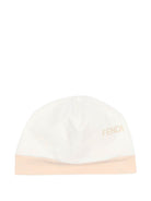 Set tutina, berretto e bavaglino per neonati Fendi Kids bianco con stampa orsetto BUK167 ST8 F0TU9 FENDI KIDS 