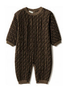 Tutina per neonati Fendi Kids marrone con motivo FF all-over BUL048 A3TE F0LMJ FENDI KIDS 