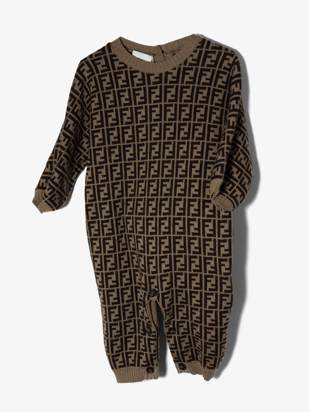 Tutina per neonati Fendi Kids marrone con motivo FF all-over BUL048 A3TE F0LMJ FENDI KIDS 