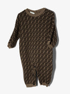 Tutina per neonati Fendi Kids marrone con motivo FF all-over BUL048 A3TE F0LMJ FENDI KIDS 