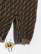 Tutina per neonati Fendi Kids marrone con motivo FF all-over BUL048 A3TE F0LMJ FENDI KIDS 